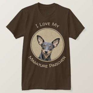 Camiseta Pintura Miniatura Pinscher Pintura Cachorra Origin