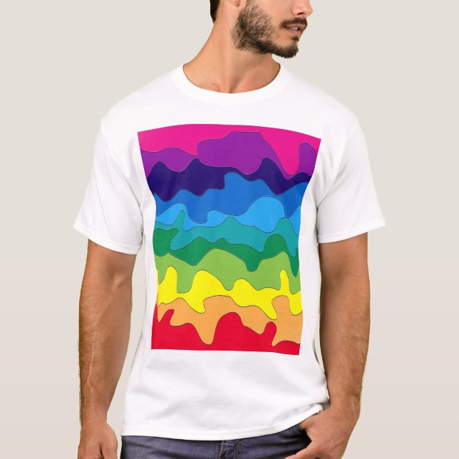 Camiseta Pintura multicolorido (Frente)