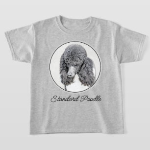 Camiseta Pintura Negra De Poodle Padrão - Arte Cão