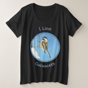 Camiseta Pintura no alimentador - Arte de pássaro original
