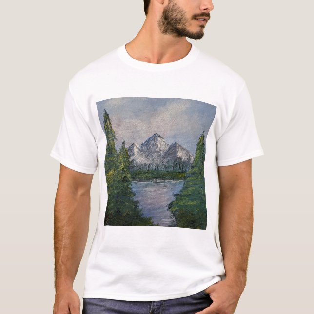 Camiseta Pintura no estilo Bob Ross #2 (Frente)