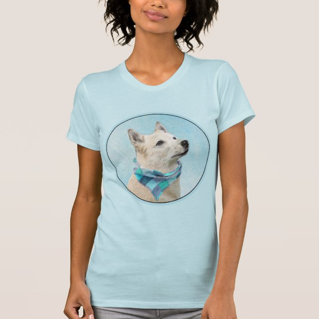 Camiseta Pintura Norueguesa de Buhund - Arte Cachorra Origi (Frente)