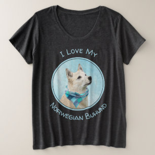 Camiseta Pintura Norueguesa De Buhund - Arte De Cachorro Or