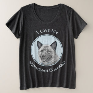 Camiseta Pintura Norueguesa de Elkhound - Arte Original de