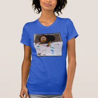 Camiseta Pintura Ouro-Dirigida do Tamarin do leão