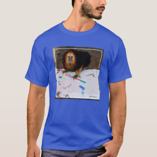 Camiseta Pintura Ouro-Dirigida do Tamarin do leão
