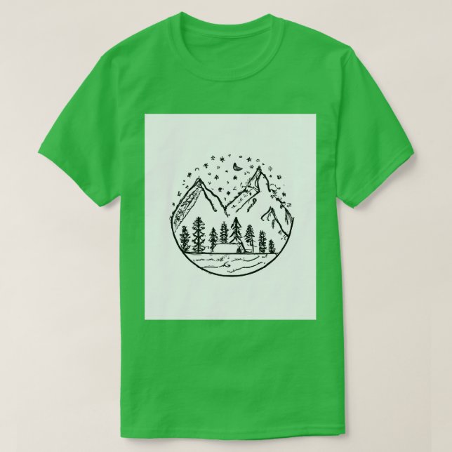Camiseta Pintura para acampamento noturno 2 (Frente do Design)
