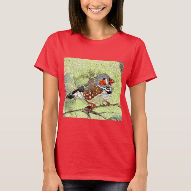 Camiseta Pintura, pássaro e natureza (Frente)