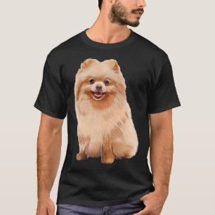 Camiseta Pintura por Aquarela de Cão Pomerano