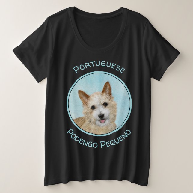 Camiseta Pintura Portuguesa do Podengo Pequeno - Arte Origi (Frente do Design)
