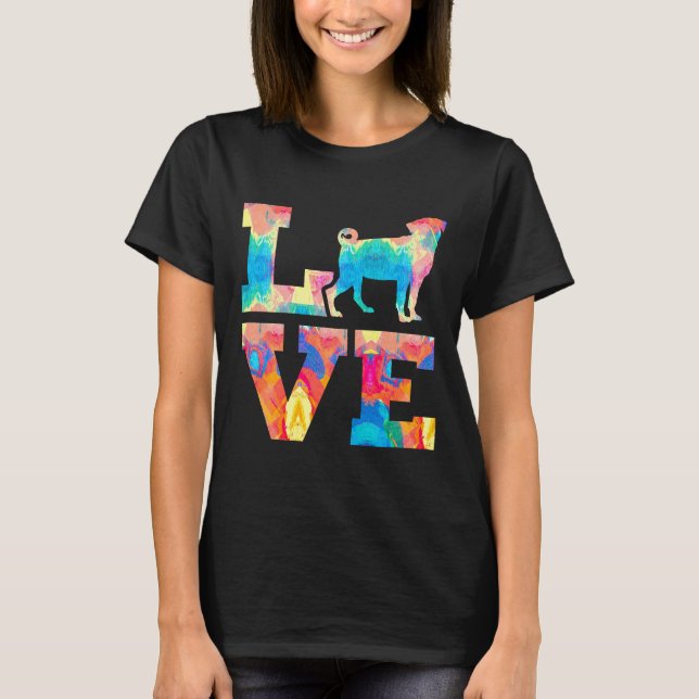Camiseta Pintura Premium Pug Love (Frente)