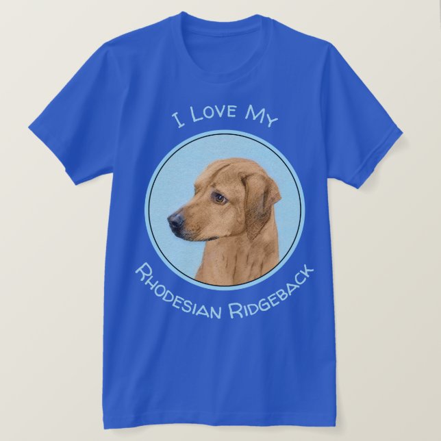 Camiseta Pintura Ridgeback da Rodésia - Arte Cachorra Origi (Frente do Design)
