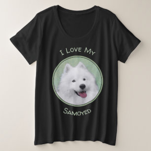 Camiseta Pintura Samoyed - Arte Cachorosa Original