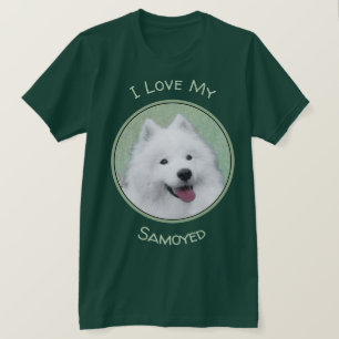 Camiseta Pintura Samoyed - Arte Cachorosa Original