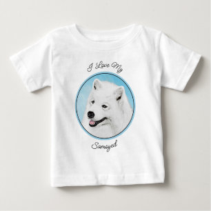 Camiseta Pintura Samoyed - Arte Cachorosa Original
