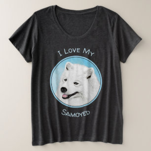 Camiseta Pintura Samoyed - Arte Cachorosa Original