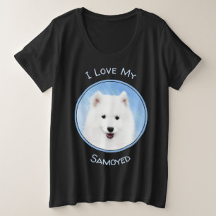 Camiseta Pintura Samoyed Puppy - Arte Cachorra Original