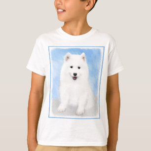Camiseta Pintura Samoyed Puppy - Arte Cachorra Original