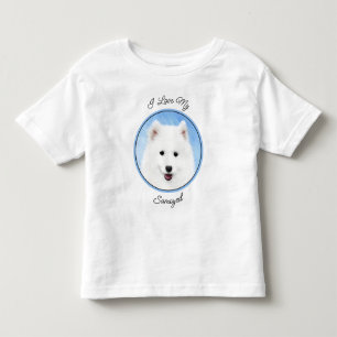 Camiseta Pintura Samoyed Puppy - Arte Cachorra Original