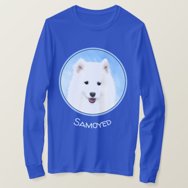 Camiseta Pintura Samoyed Puppy - Arte Cachorra Original (Frente do Design)