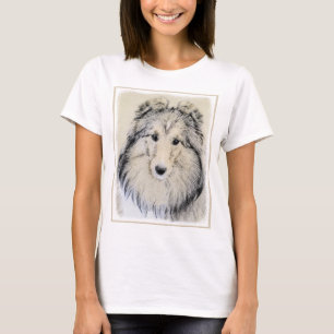 Camiseta Pintura Shetland Sheepdog - Arte Cachorreira Origi