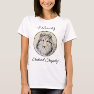 Camiseta Pintura Shetland Sheepdog - Arte Cachorreira Origi