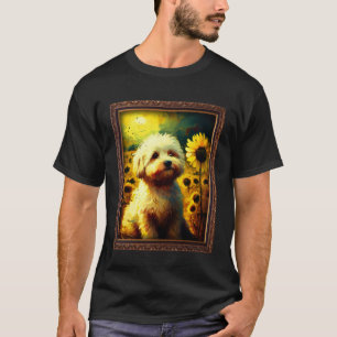 Camiseta Pintura Shichon Girassol Flor Mamãe Mulheres Flora