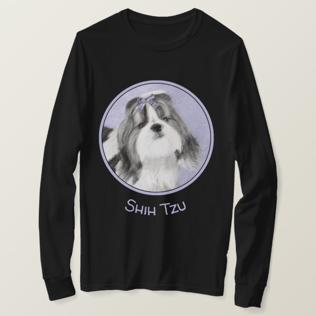 Camiseta Pintura Shih Tzu - Arte Cachorosa Original (Frente do Design)