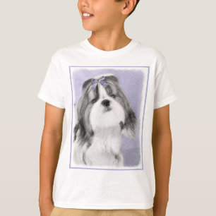 Camiseta Pintura Shih Tzu - Arte Cachorosa Original