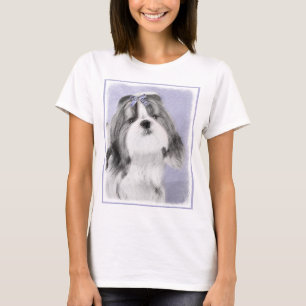 Camiseta Pintura Shih Tzu - Arte Cachorosa Original
