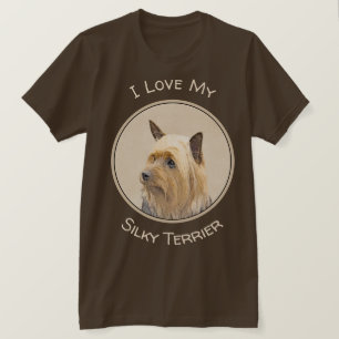 Camiseta Pintura Silky Terrier - Arte Cachorro Original Cac