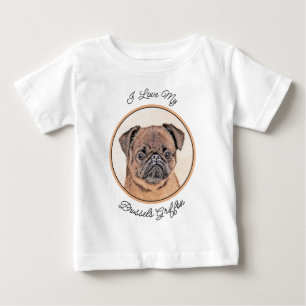 Camiseta Pintura Suave em Bruxelas Griffon Pintura Original