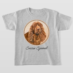 Camiseta Pintura Sussex Spaniel - Arte Cachorosa Original