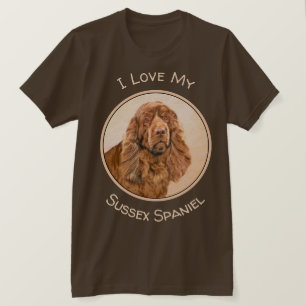 Camiseta Pintura Sussex Spaniel - Arte Cachorra Original