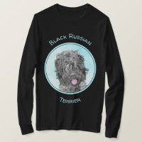 Pintura Terrier russa negra - Cachorro original bo