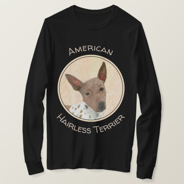 Camiseta Pintura Terrier sem cabelos americana - Arte canin (Frente do Design)