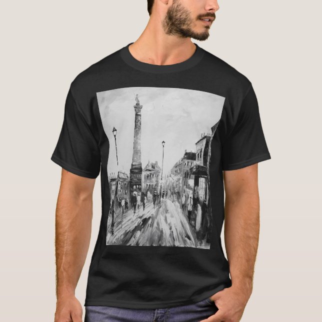 Camiseta Pinturas artísticas negras e brancas. (Frente)