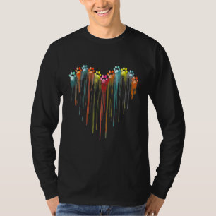 Camiseta Pinturas de cães Coração Pintura de Cachorro Pintu
