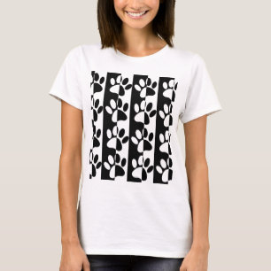 Camiseta Pinturas E Estrias De Cães Pretos E Brancos