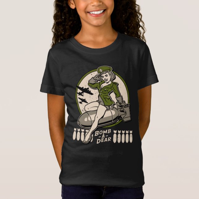 Camiseta Pinup de Arte de Nose Bomba-A-Caro (Frente)