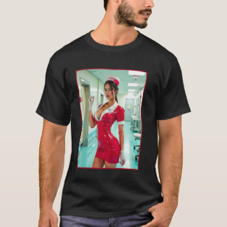 Camiseta Pinup Girls - Enfermeira Safada em Látex