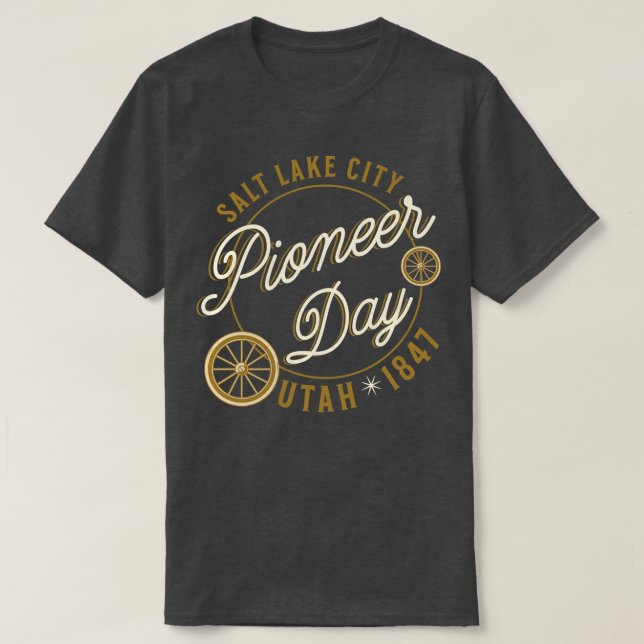 Camiseta Pioneer Day Salt Lake City Utah 1847 (Frente do Design)