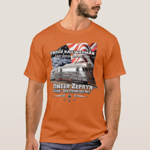 Camiseta Pioneer Zephyr Américas primeiro trem em movimento