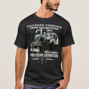 Camiseta Pioneiros de caminhos de ferro: locomotiva a vapor