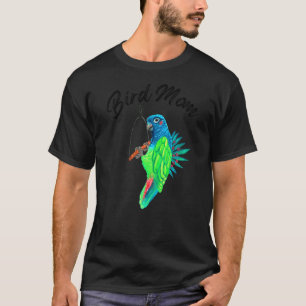 Camiseta Pionus Pionus Parrot Mãe Aquarela