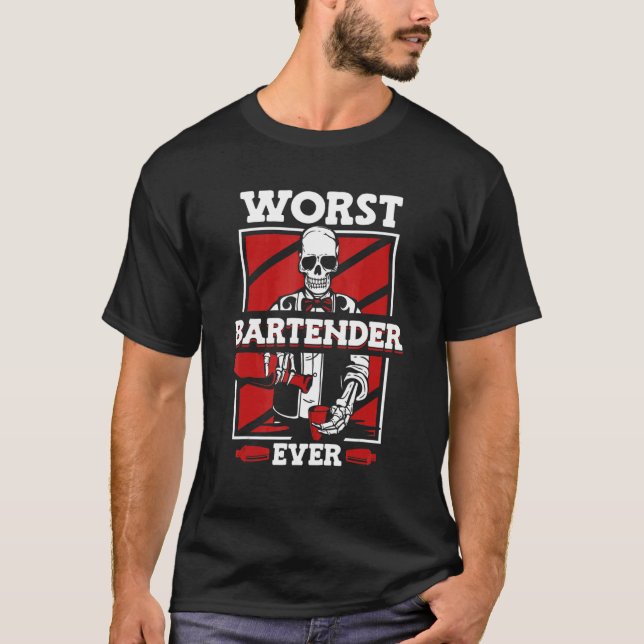 Camiseta Pior Barman Mixologista Barmann Barman Ever  (Frente)