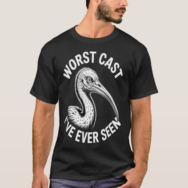 Camiseta Pior Design de Pesca de Frango em Lixeira (Frente)