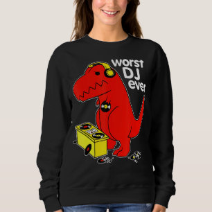 Camiseta Pior Dj Já Engraçado T Rex Dinossaur Música Sarcás