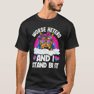 Camiseta Pior Hetero E Eu Fico Bi Nesse Gato Bandeira Bisse