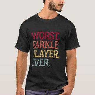 Camiseta Pior jogador de Farkle Jogo de Dice de Farkle Vint